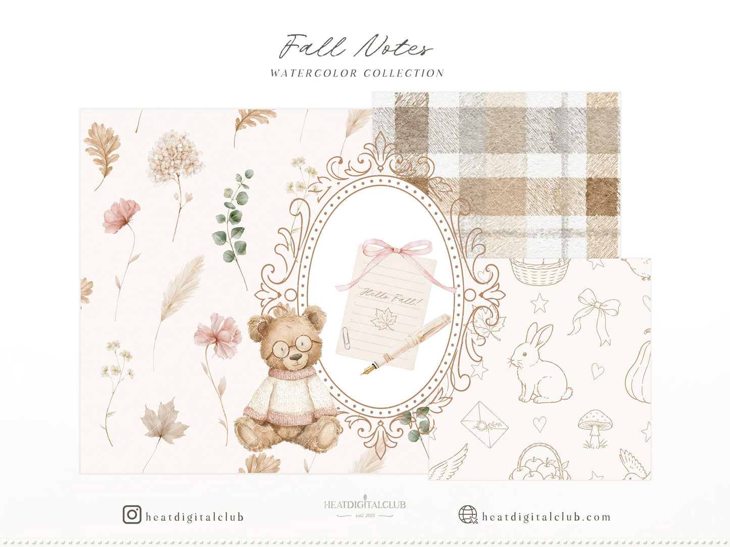 Fall Notes - Clipart Collection, Autumn Planner, Cozy Stationery, Book Lover, Journal Graphics | 90 PNG/JPEG