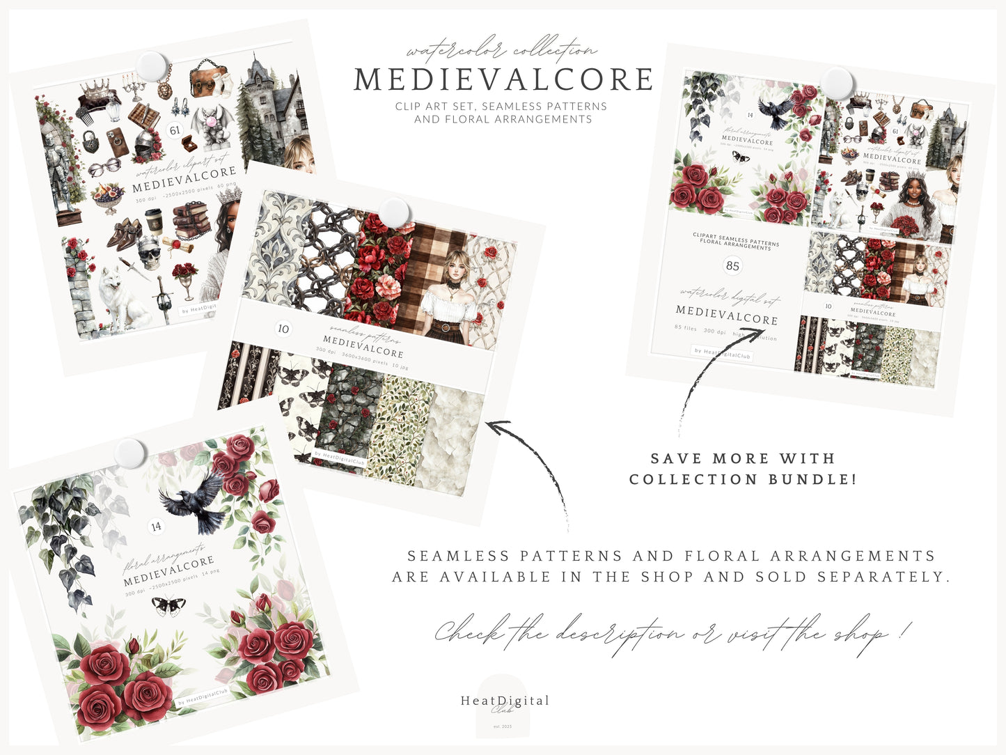 Medievalcore - Gothic Aesthetic Clipart, Medieval Fantasy | 61 PNG