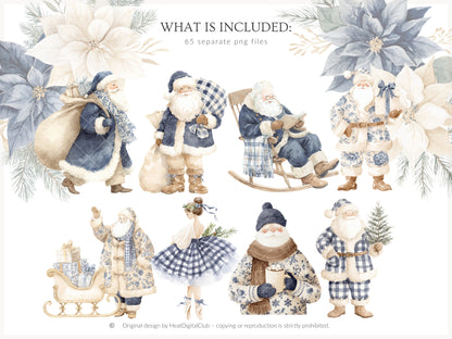 Timeless Noël - Clipart Set, Cozy Winter, Christmas, Grandmillennial  | 65 PNG/JPEG