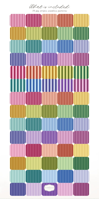 Dopamine Classics - Colorful Seamless Patterns Bundle, Geometric Paper Collection | 310 JPEG