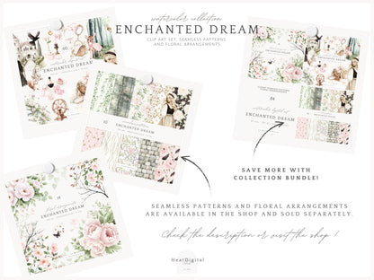 Enchanted Dream - Sleeping Beauty Clipart, Magic Rose | 60 PNG