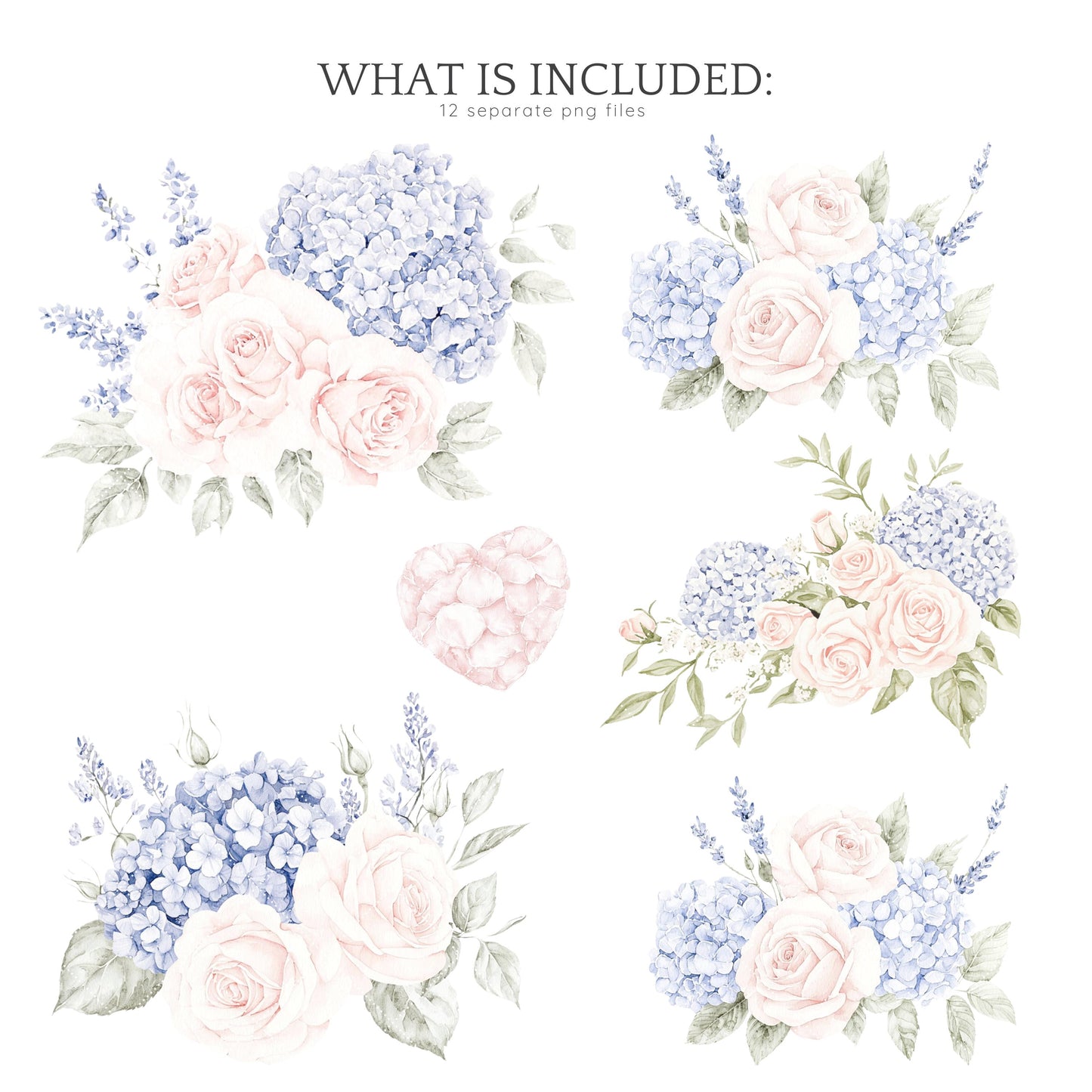 Tender Love - Valentines Day Floral Arrangements, Pink Roses, Grandmillennial | 12 PNG