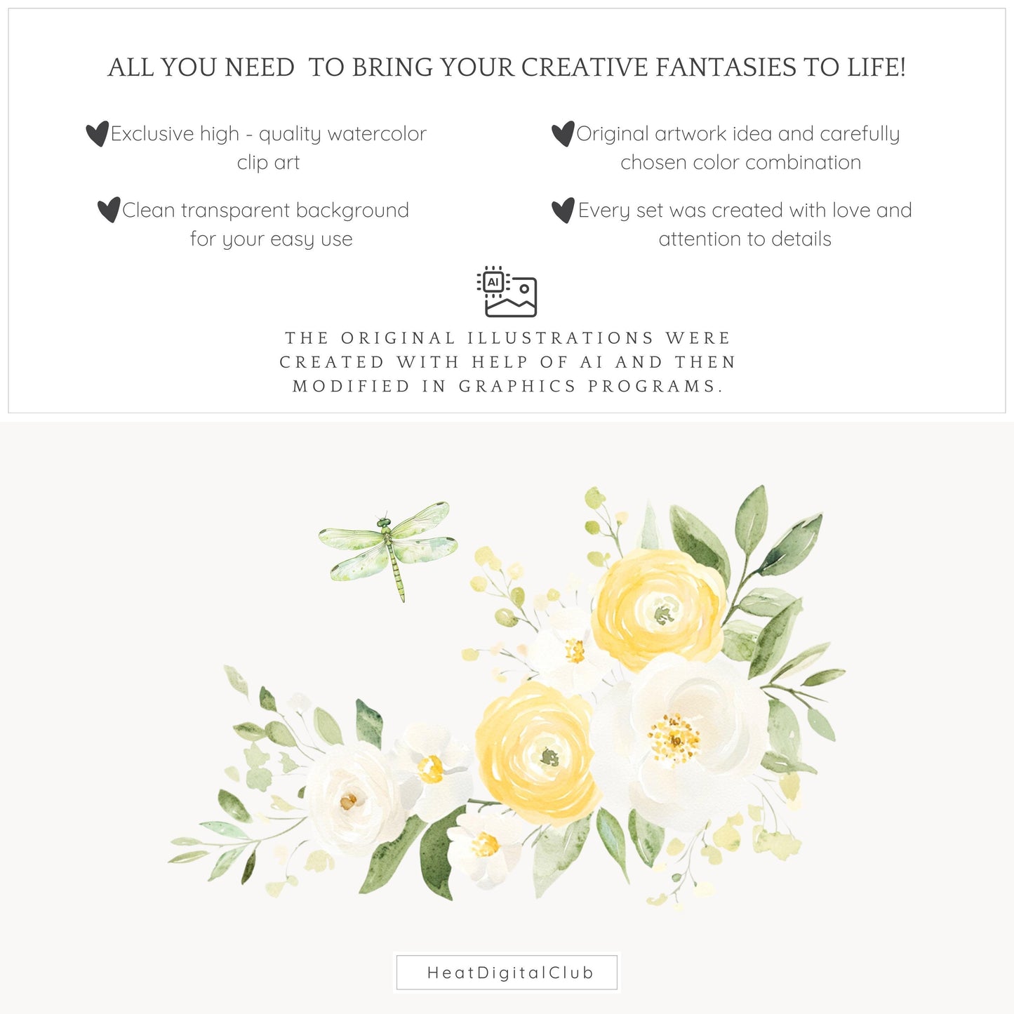 Fresh Essence - Floral Arrangements Clipart, Spring Flowers | 12 PNG