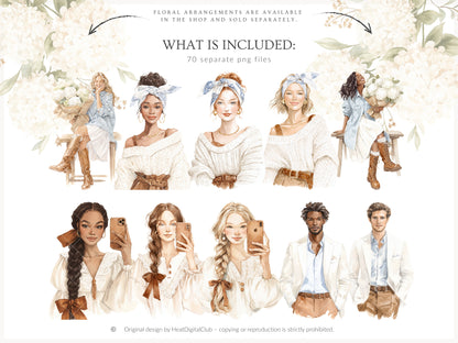 Quiet Cottage - Clipart, French Country Cottagecore, Rustic Vintage Aesthetic | 70 PNG