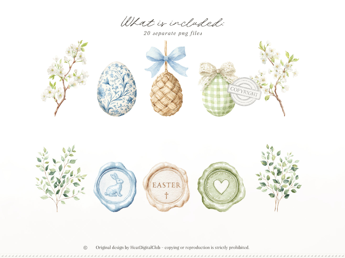 Easter Elegance - Floral Arrangements Clipart, Hydrangea Bouquets, Spring Floral | 20 PNG