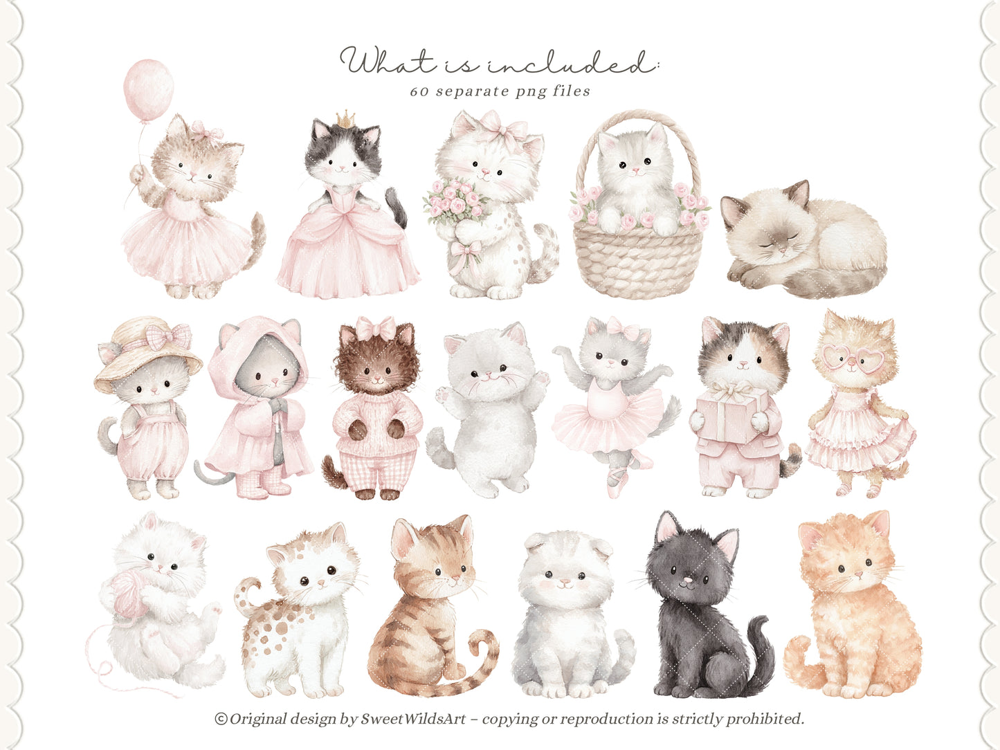Sweet Coquettes - Kitten Clipart, Cute Pink Cats, Coquette Nursery, Baby Girl Graphics, Ballet Cat | 60 PNG