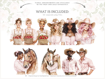 Lovely Farm - Clipart, Coquette Farm, Strawberry Pink Country | 55 PNG