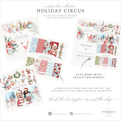 Holiday Circus - Floral Arrangements, Poinsettia, Festive Christmas Flowers | 20 PNG