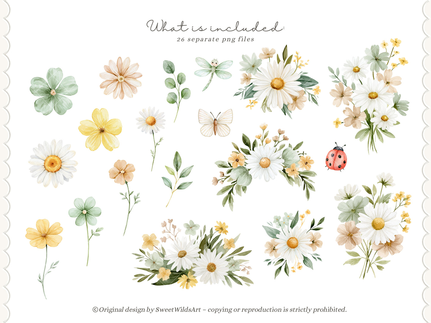 Back To School - Watercolor Floral Arrangements Clipart Bundle, School Additions | 26 PNG