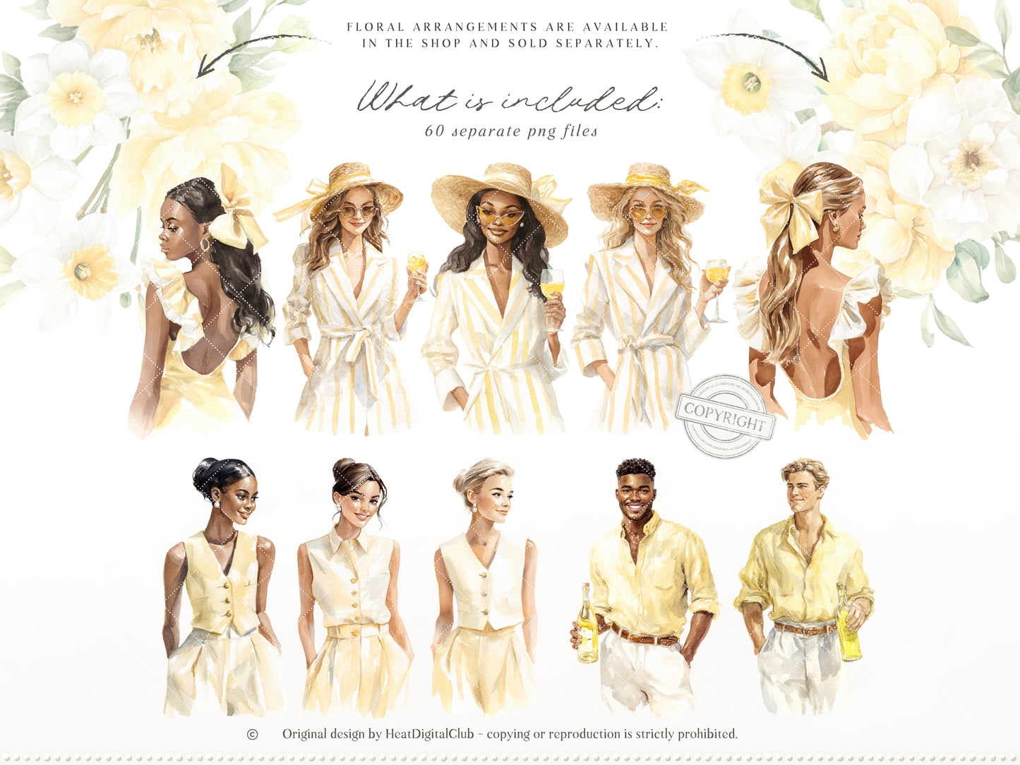Summer Aperitivo - Italian Lemon Clipart, Limoncello Aesthetic, Citrus, Mediterranean Travel | 60 PNG