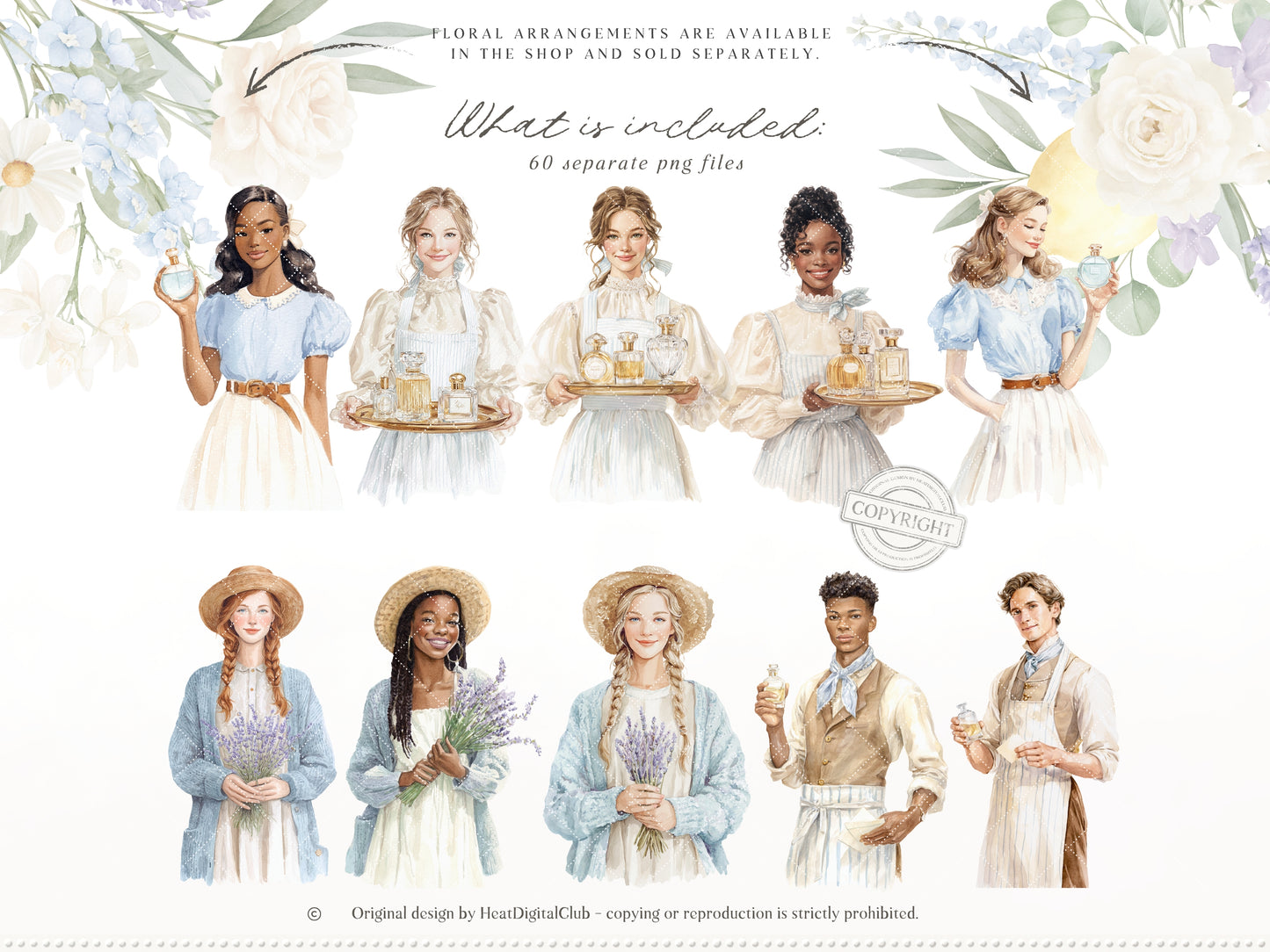 Atelier Des Senteurs - Watercolor French Perfume Clipart, Perfume Boutique | 60 PNG