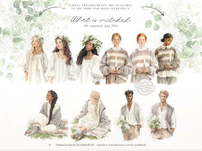 Country Spring - Clipart, Rustic Cottagecore, Strawberry Garden, French Farmhouse | 60 PNG