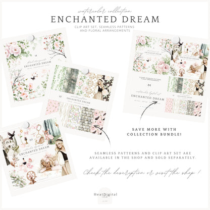 Enchanted Dream - Floral Arrangements Clipart, Wild Rose | 14 PNG