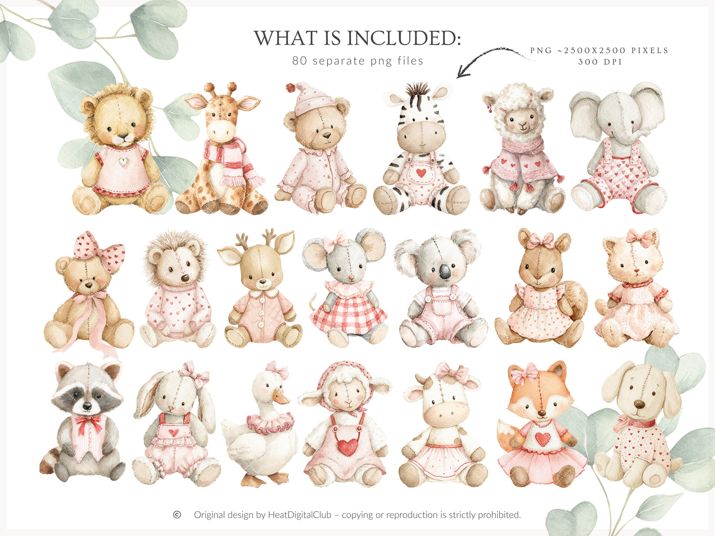 Romantic Atelier - Valentine’s Day Clipart, Cute Vintage Toys, Pink Red Nursery, Love Clipart | 90 PNG/JPEG