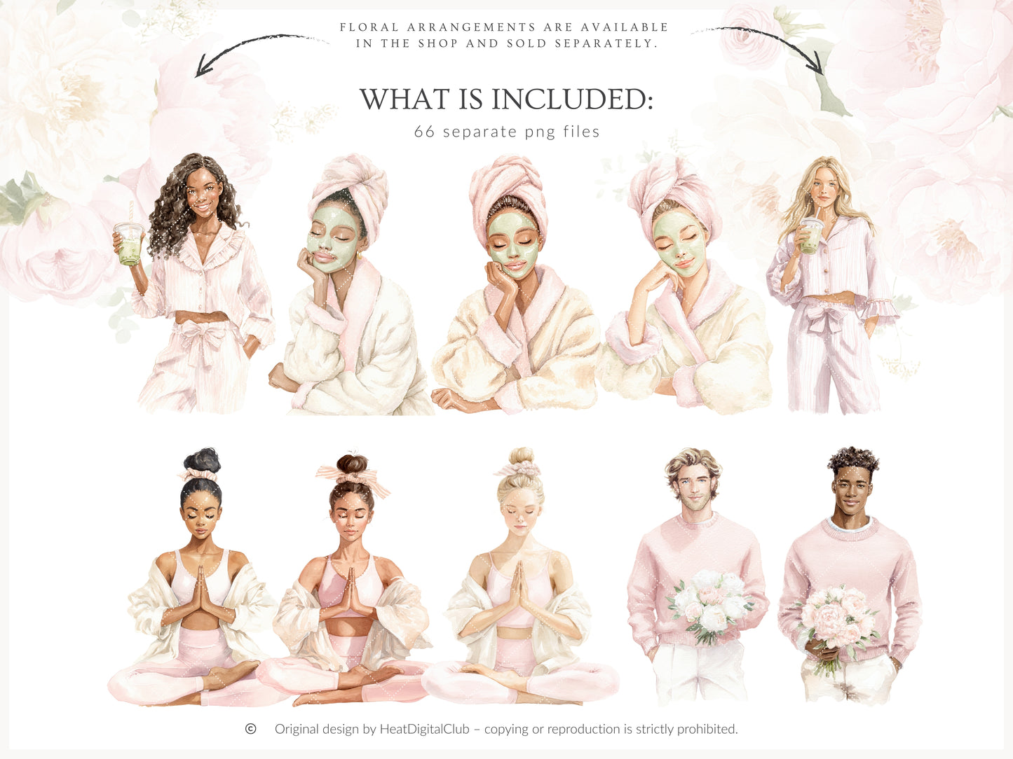 Pure Love - Clipart, Self Love, Wellness Spa Coquette Aesthetic, Valentines Day | 66 PNG