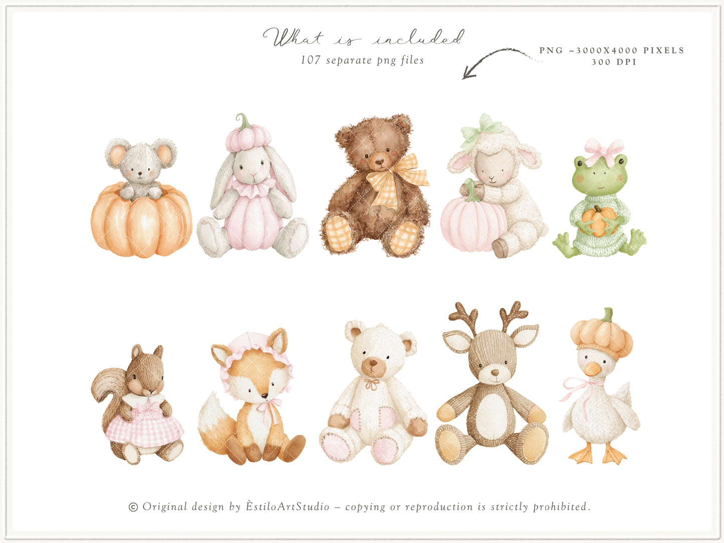 Pumpkin Atelier - Clipart, Fall Autumn Baby Shower, Little Pumpkin Birthday, Girl Fall, Seamless Patterns | 121 PNG/JPEG