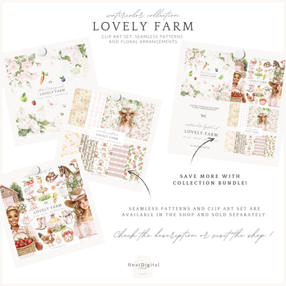 Lovely Farm - Floral Arrangements, Bouquets with Fruits, Veggies, Pastel | 25 PNG