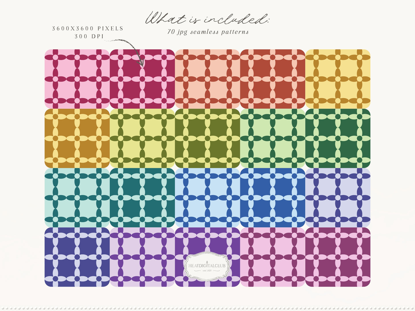 Dopamine Mix - Colorful Bold Geometric Seamless Patterns, Paper Collection | 70 JPEG