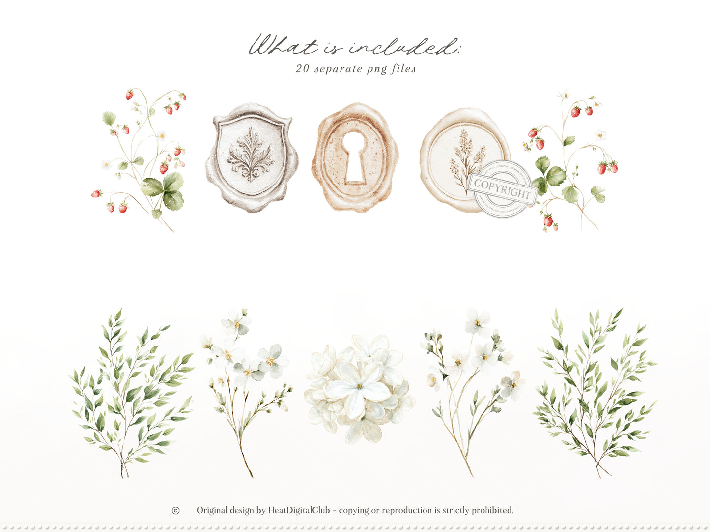 Country Spring - Floral Arrangements Clipart, White Lilac Flowers, Soft Neutral Bouquet, Cottagecore Floral | 20 PNG