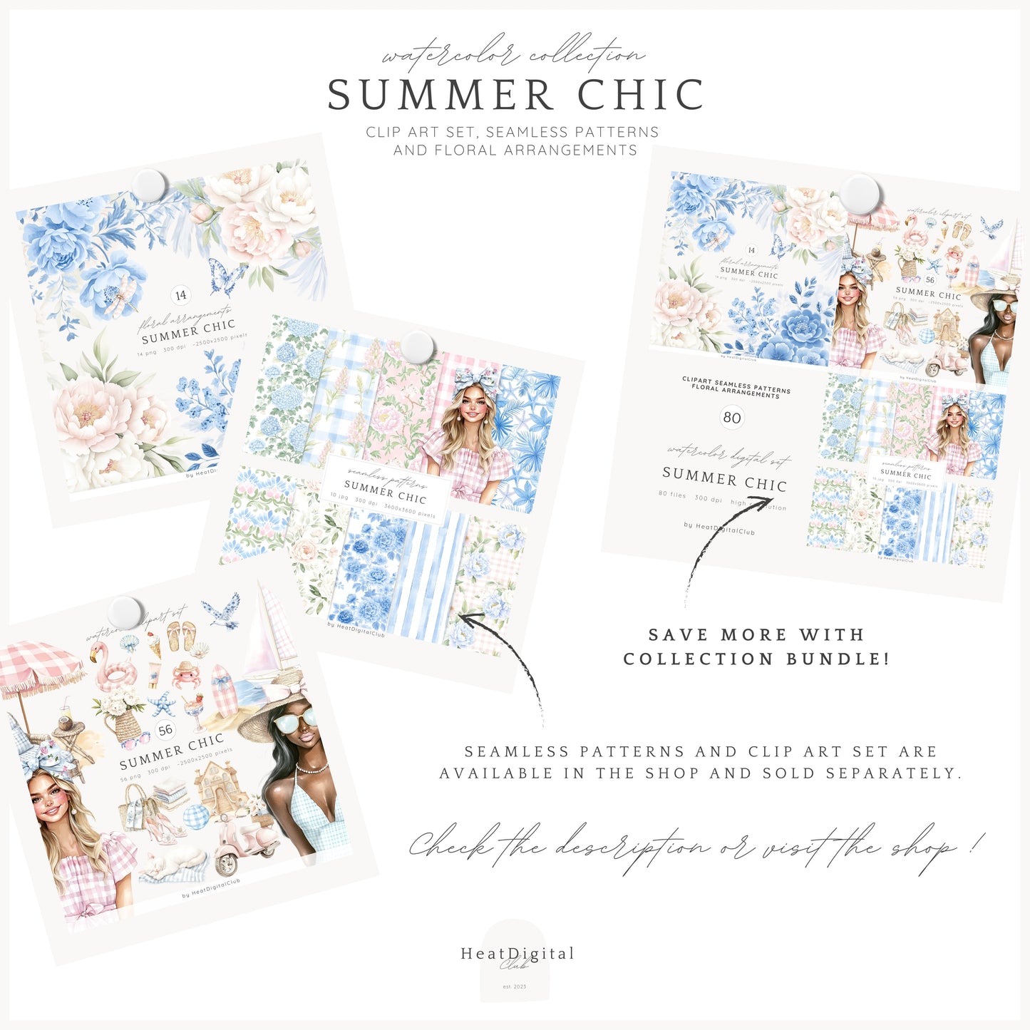 Summer Chic – Grandmillennial Floral Arrangements | 14 PNG
