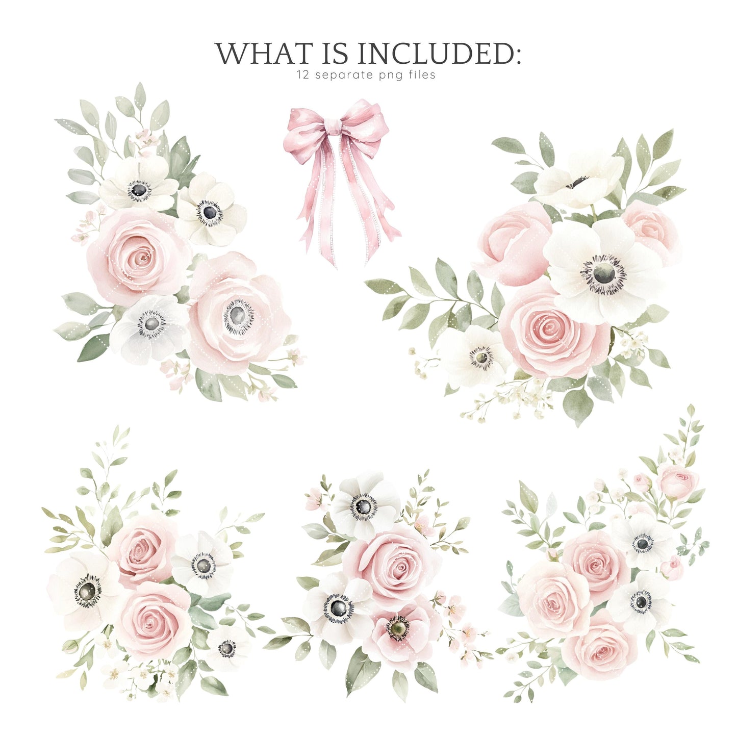 Spring Home - Floral Arrangements ClipArt, Gentle Spring Flowers | 12 PNG