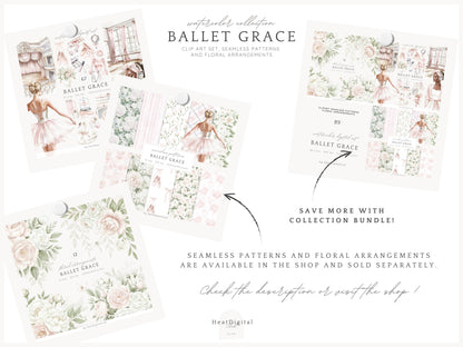 Ballet Grace - Pink Ballerina Clipart Set | 67 PNG
