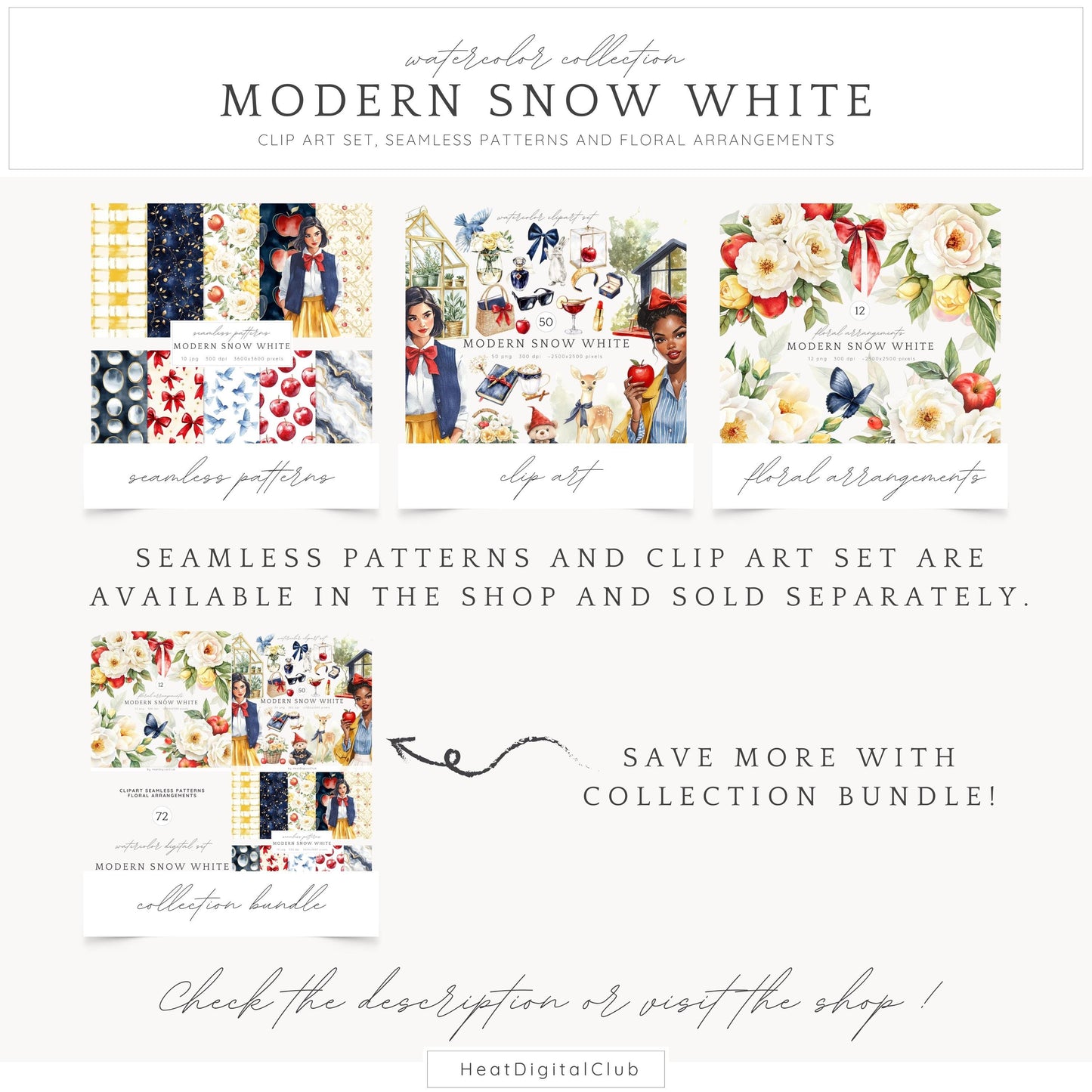 Modern Snow White - Floral Arrangements, White Peonies, Yellow Roses | 12 PNG
