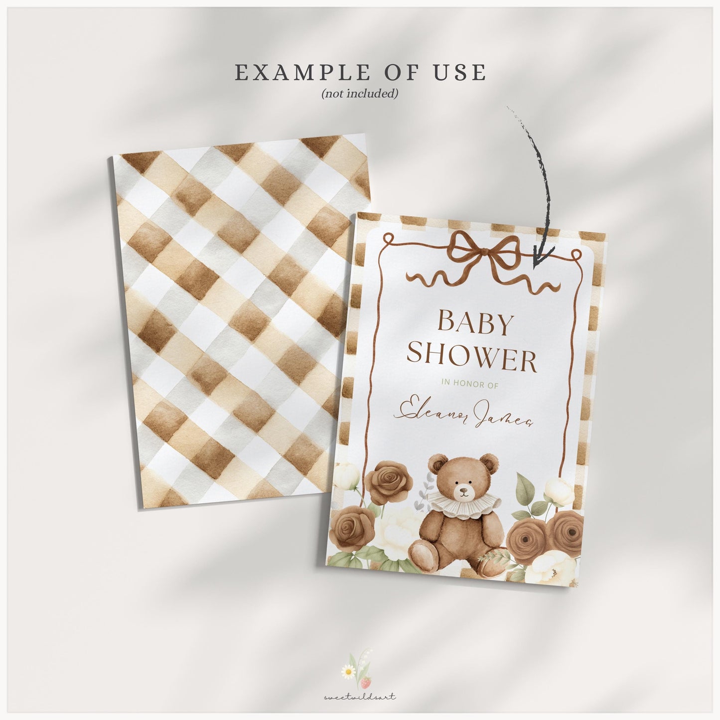 Tiny Moments - Seamless Patterns, Beige and Cream Baby, Gingham | 10 JPEG
