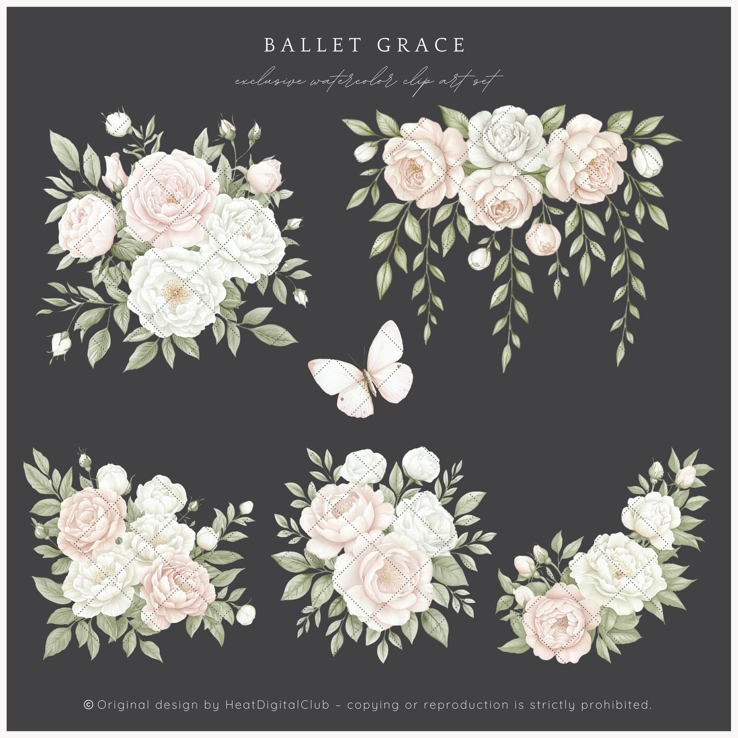 Ballet Grace - Pink Floral Arrangements | 12 PNG
