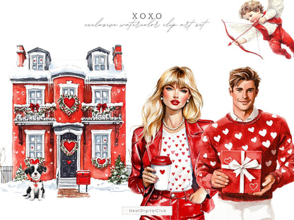 XOXO - Valentines Day Clipart, Romantic, Love, Balloons | 68 PNG