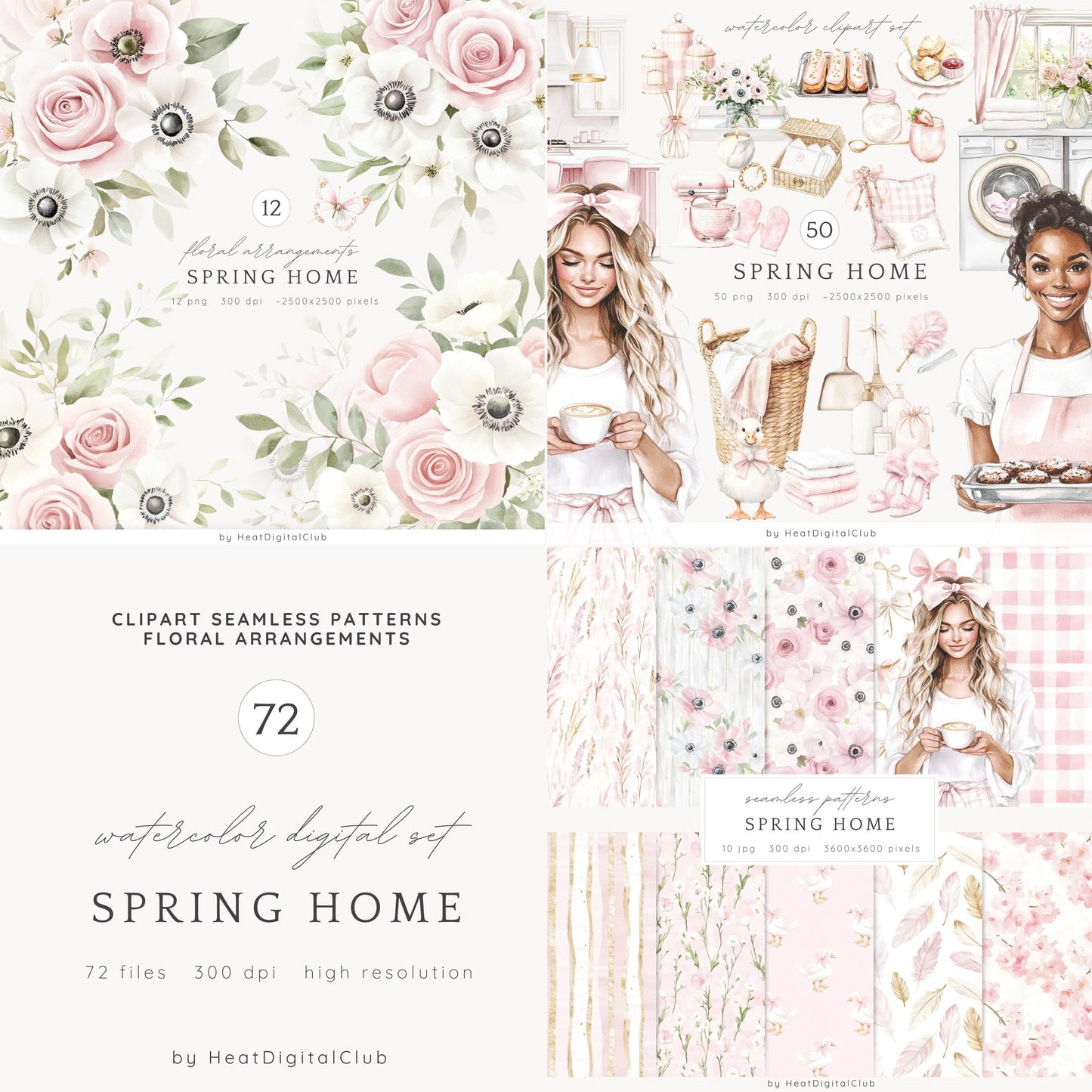 Spring Home - Collection Bundle | 72 PNG/JPEG