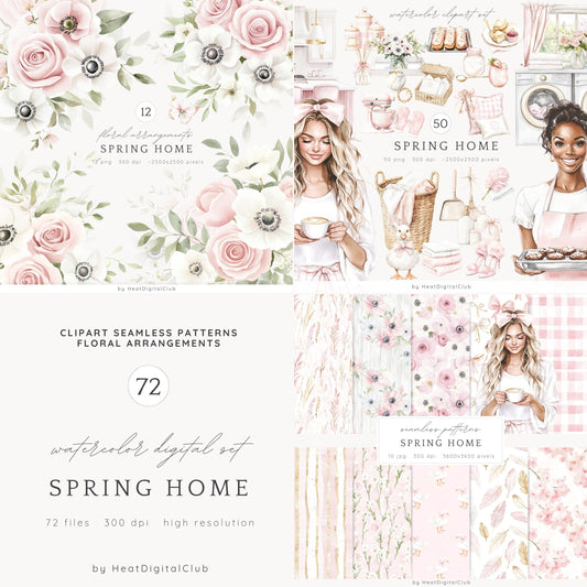 Spring Home - Collection Bundle | 72 PNG/JPEG