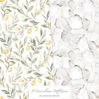 Ocean Breath - Seamless Patterns, Neutral Summer Beach  | 10 JPEG