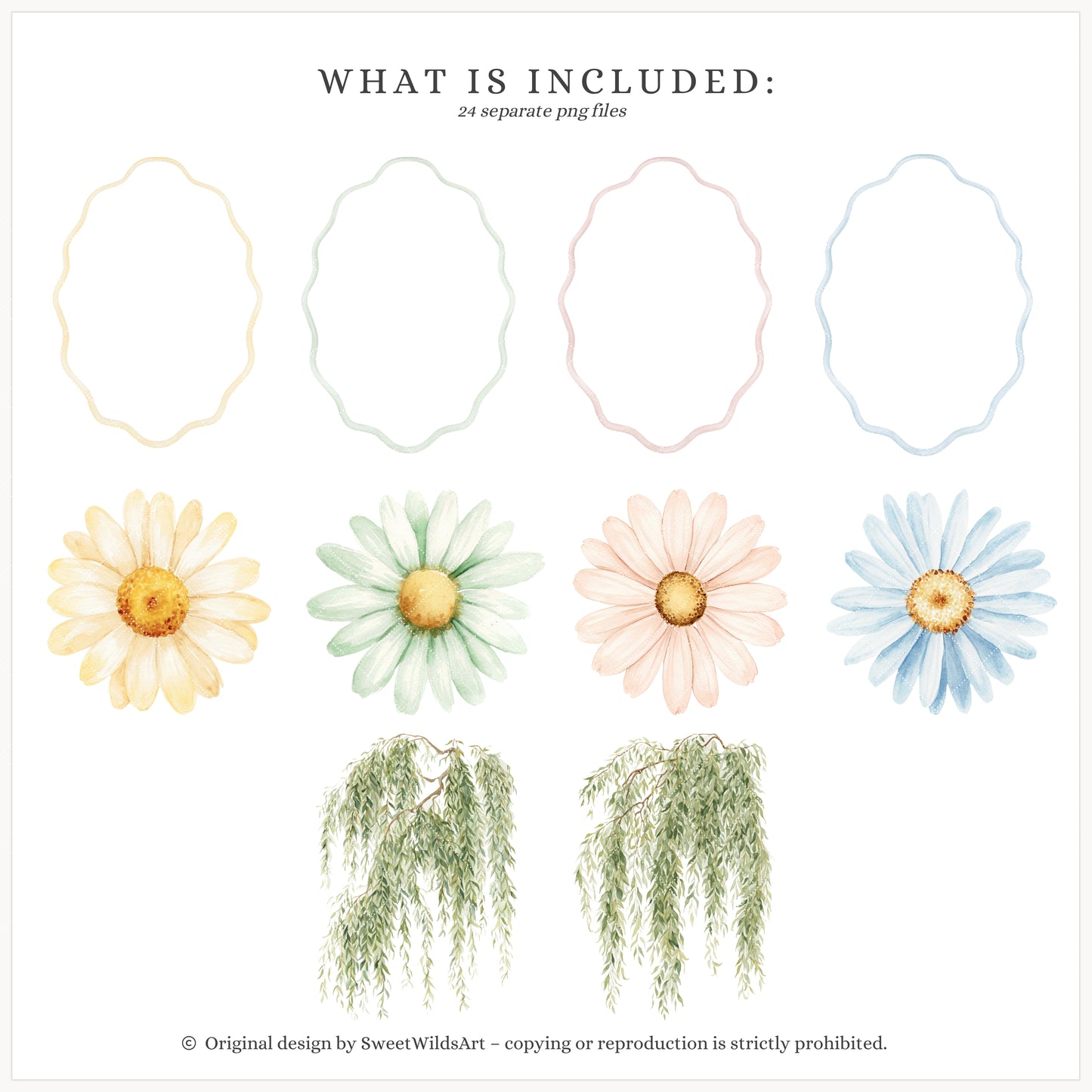 Sweet Classics - Floral Arrangements Clipart, Pastel Flowers, Nursery, Elegant Baby,Soft Garden | 24 PNG