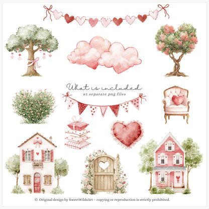 Romantic Classics - Teddy Bears Clipart, Valentine's Day, Love, Baby Shower, Nursery| 65 PNG