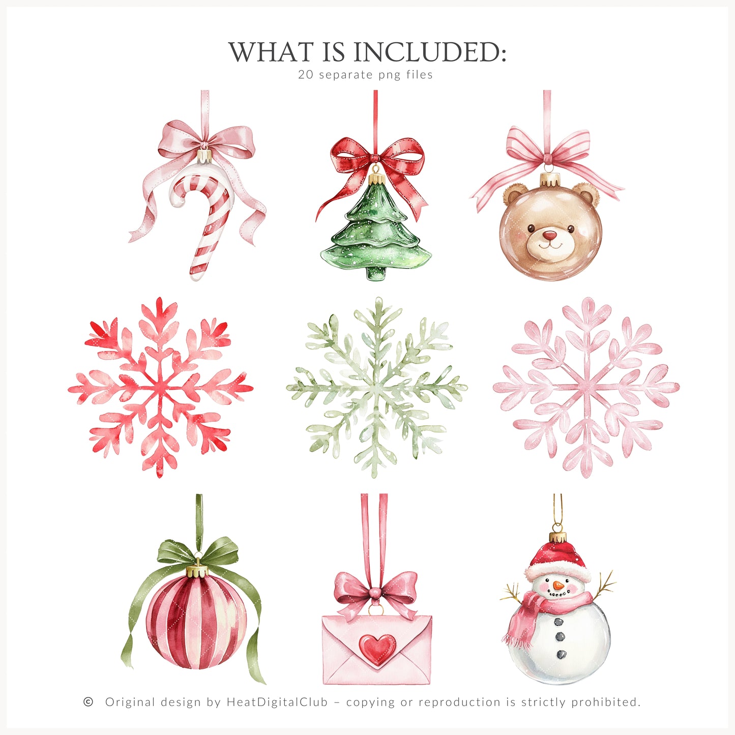 Holiday Embrace - Floral Arrangements, Elegant Flowers & Christmas Ornaments | 20 PNG