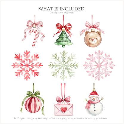 Holiday Embrace - Floral Arrangements, Elegant Flowers & Christmas Ornaments | 20 PNG