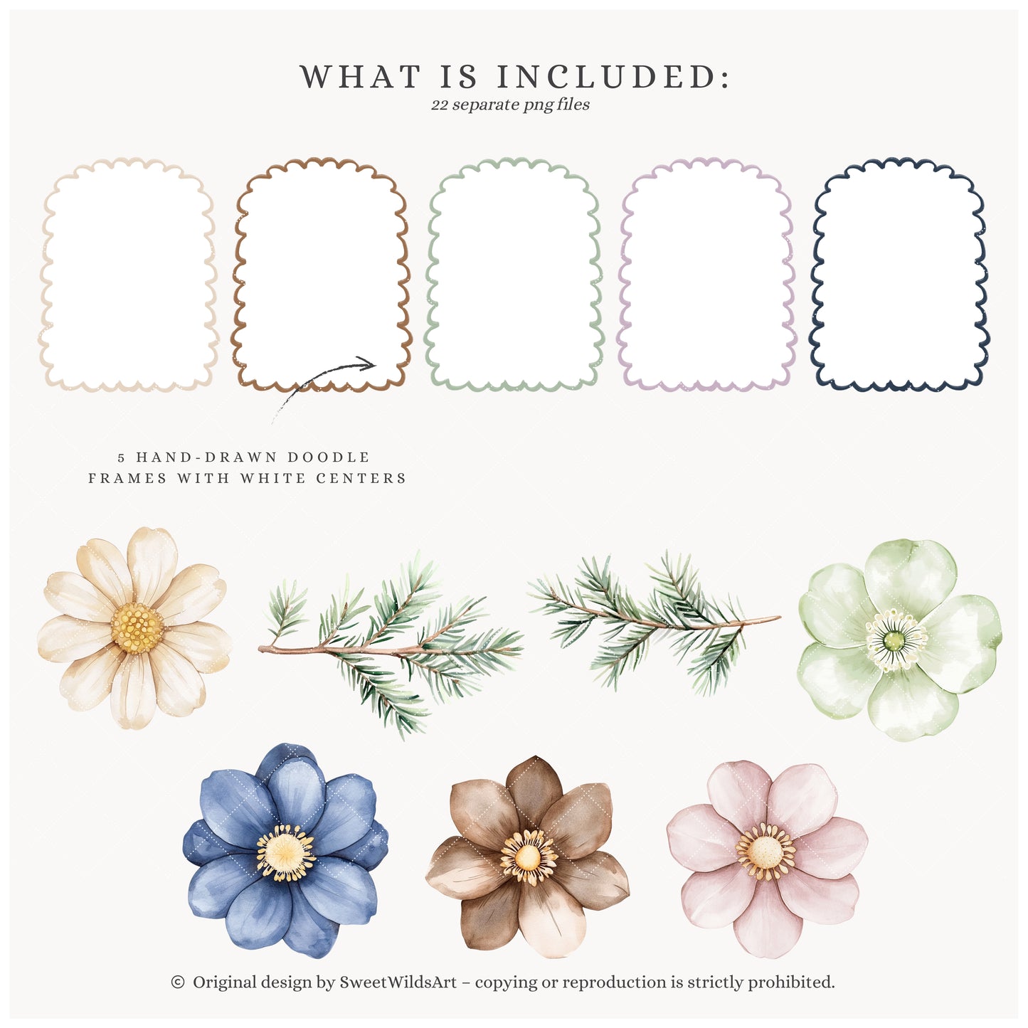 Birthday Woods - Floral Arrangements, Forest Frames and Bouquets, Rustic | 22 PNG
