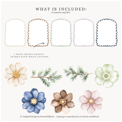 Birthday Woods - Floral Arrangements, Forest Frames and Bouquets, Rustic | 22 PNG