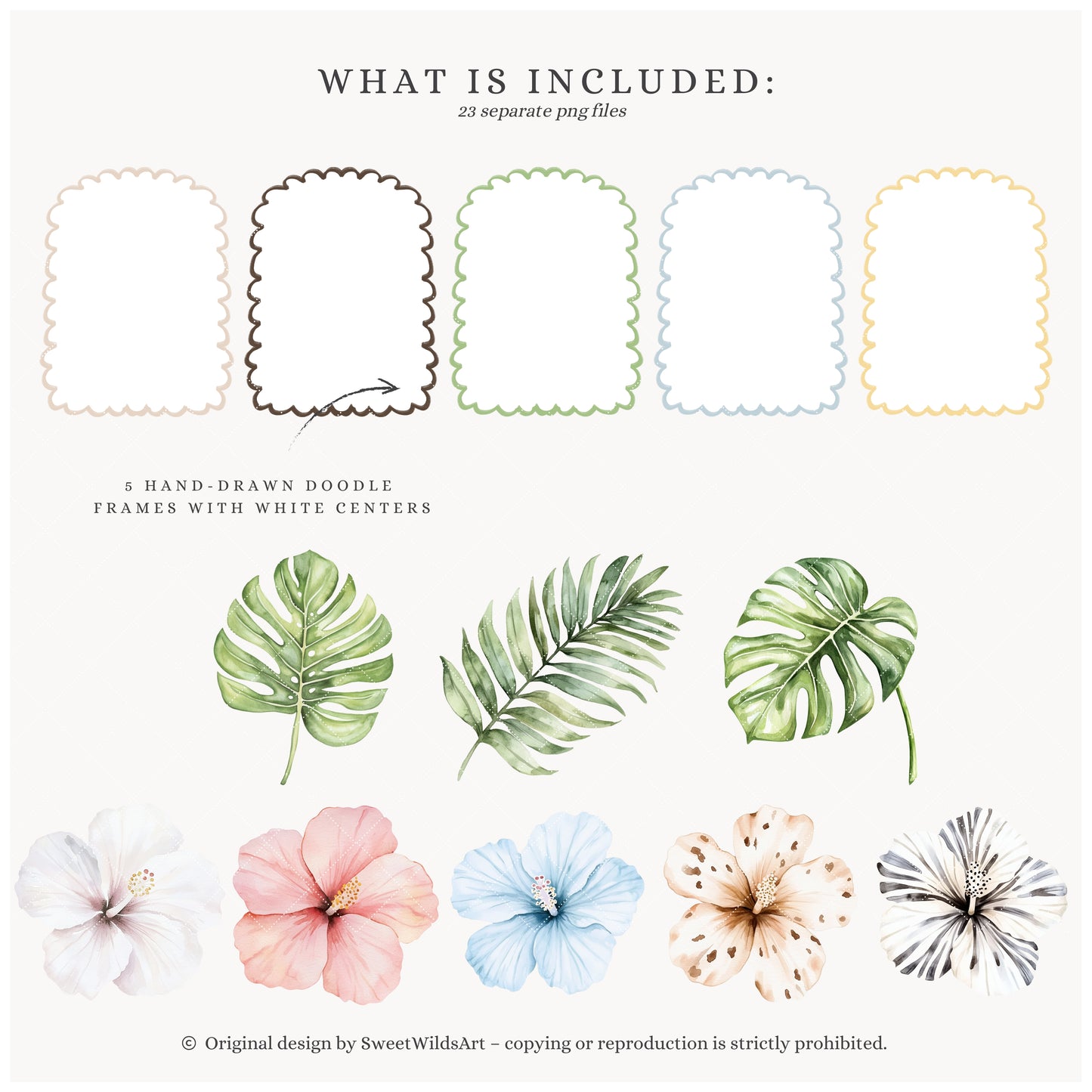 Birthday Tropics - Floral Arrangements Clipart, Jungle, Safari | 23 PNG