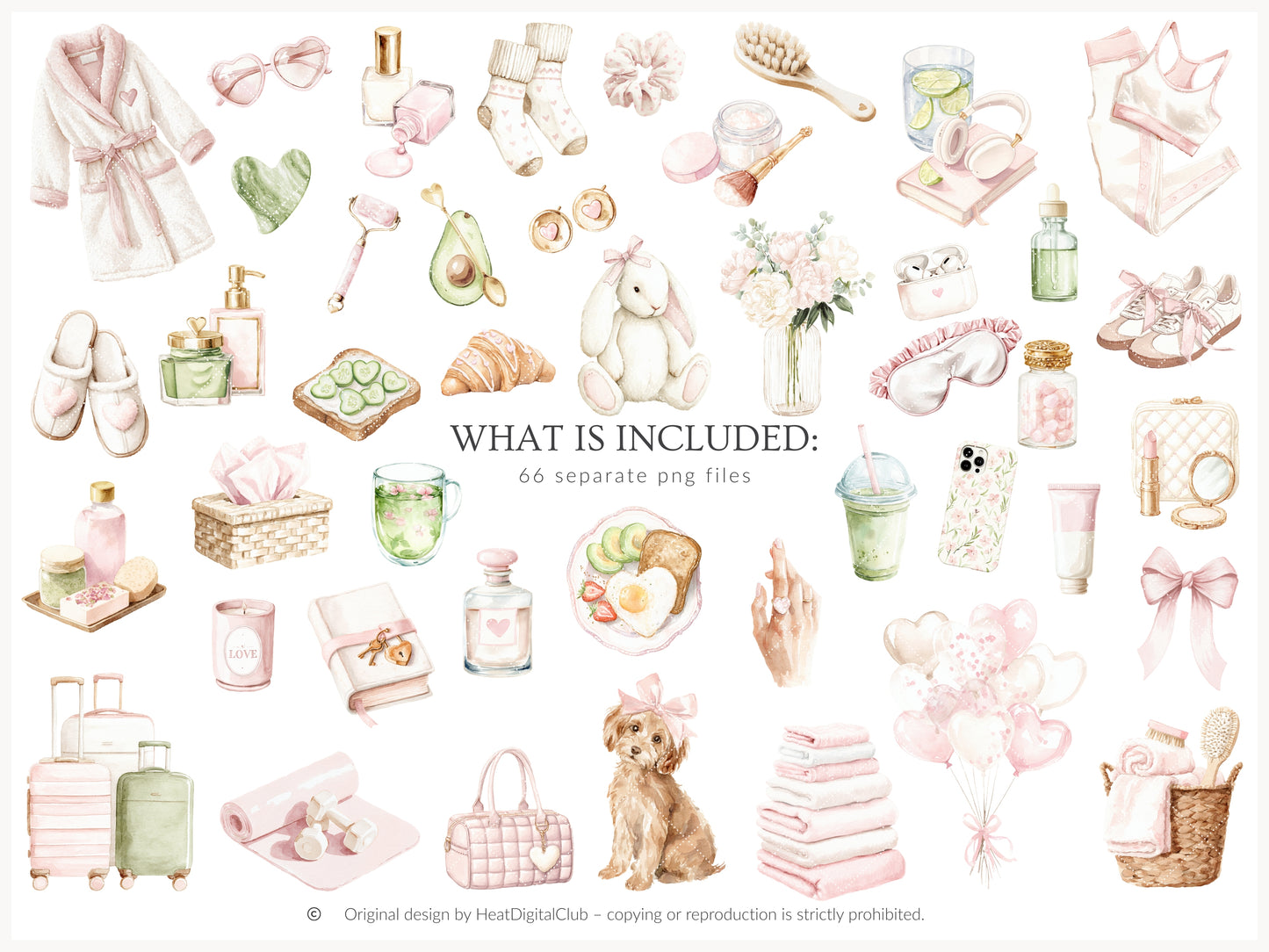 Pure Love - Clipart, Self Love, Wellness Spa Coquette Aesthetic, Valentines Day | 66 PNG