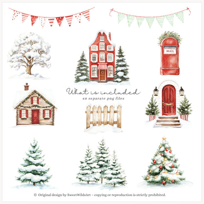 Goosemas Joy -Clipart, Cute Silly Christmas, Holiday Baby Geese, Baby Shower | 68 PNG