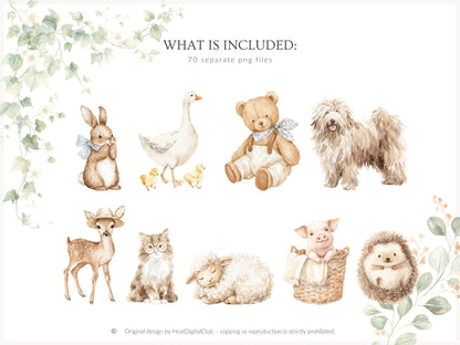 Quiet Cottage - Clipart, French Country Cottagecore, Rustic Vintage Aesthetic | 70 PNG