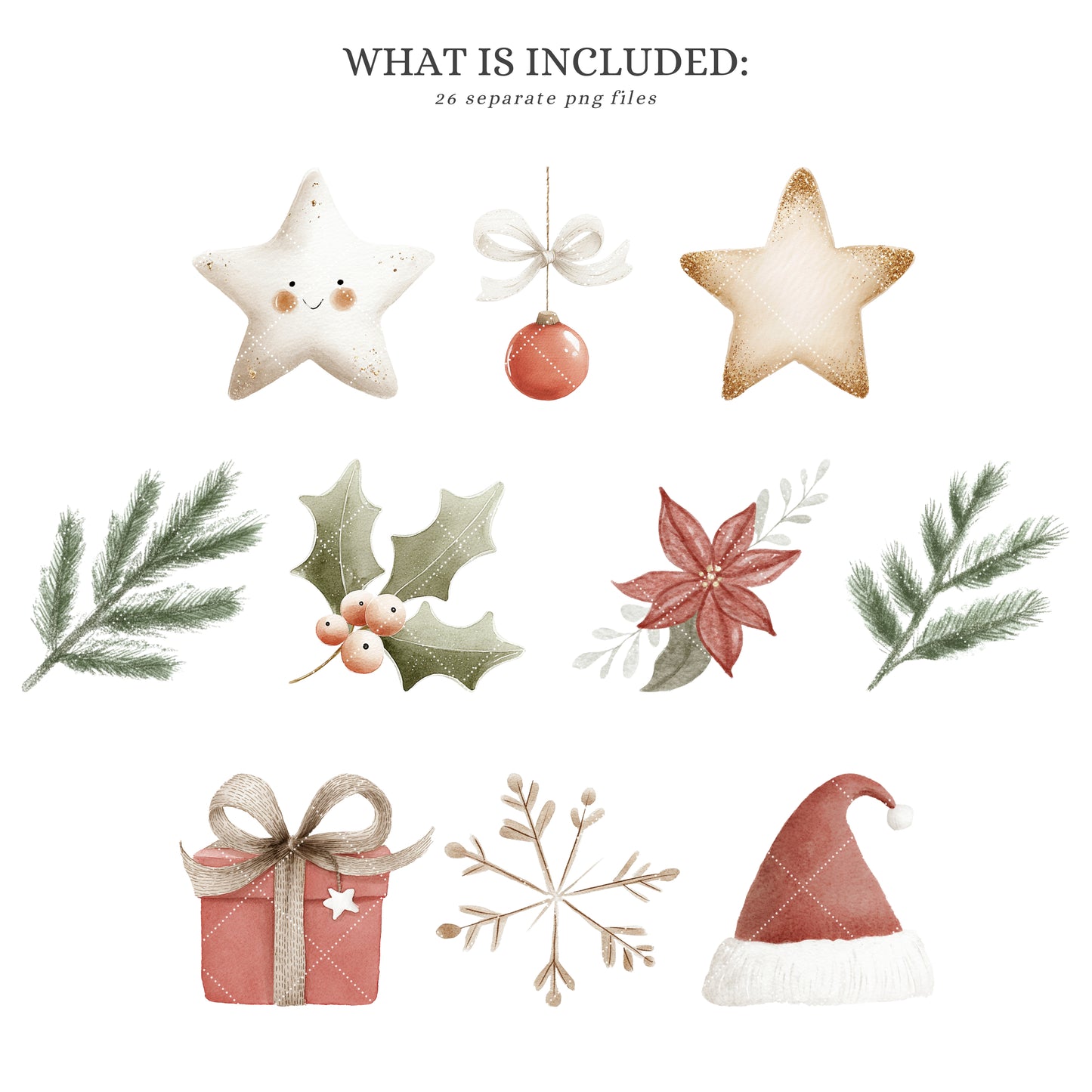 Christmas Portraits - Cute Animals, Baby Shower, Winter Nursery | 26 PNG