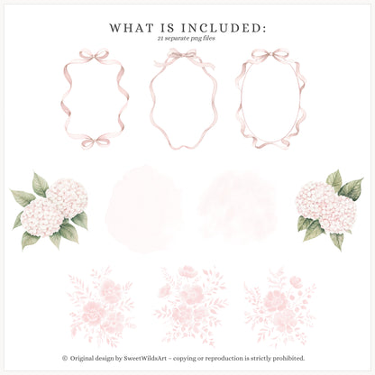 Little Coquettes - Floral Arrangements, Pink Peonies Bouquet, Girly Romantic | 21 PNG