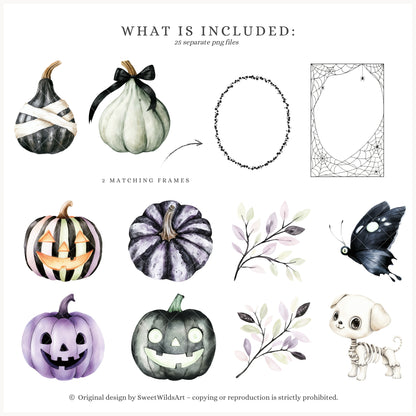 Bootiful Things - Floral Arrangements, Halloween Spooky Cute Bouquets | 25 PNG
