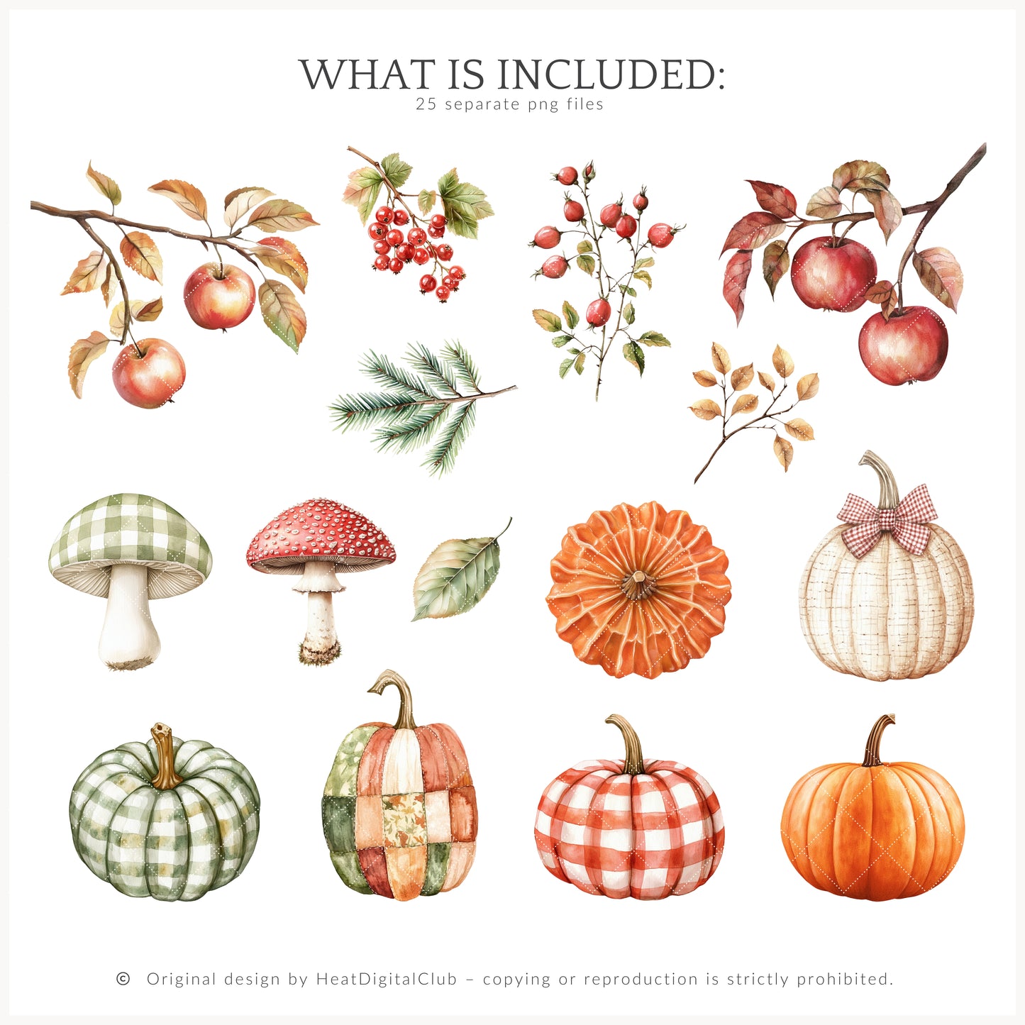 Falling Apples - Floral Arrangements, Autumn, Cozy Farm, Pumpkins | 25 PNG