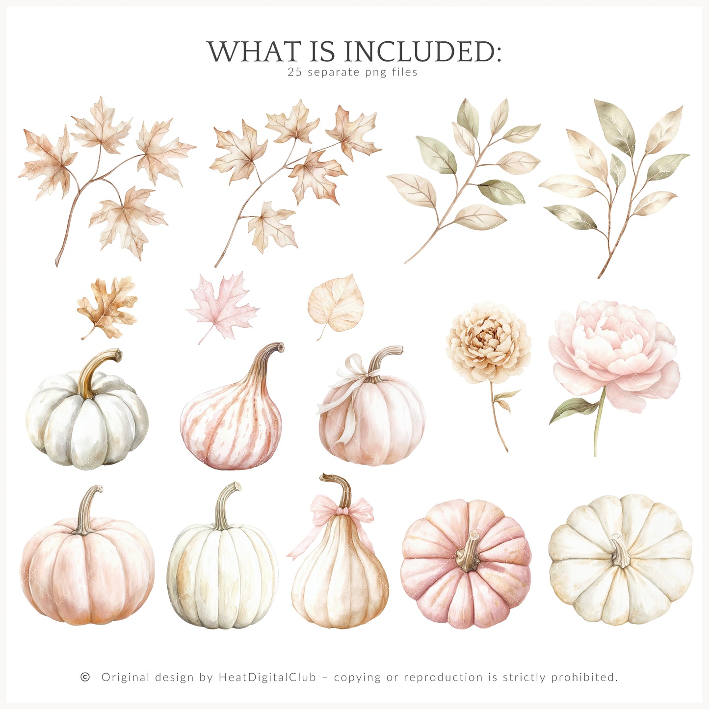 Falling Pretty - Floral Arrangements Clipart, Flowers, Autumn Leaves | 25 PNG