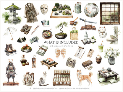 Rainy Kyoto - Japanese Aesthetic Clipart, Cozy Rainy City, Kyoto Travel, Japan | 60 PNG