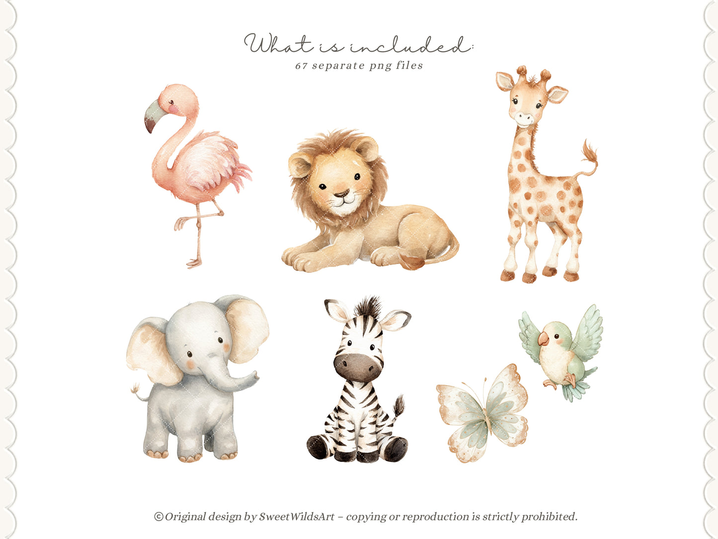 Safari Classics - Teddy Bear Clipart, Cute Jungle Animals, Baby Shower Nursery | 67 PNG
